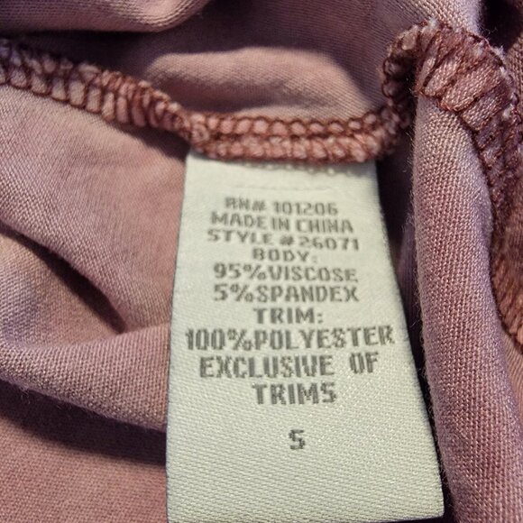 Soft Surroundings Top Oversize Tunic Size S  V-Neck Chiffon Trim Raspberry - Picture 10 of 11